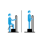 Icon of person doing step up exercise