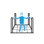 Icon of person doing ramp net climb exercise