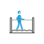 Icon of person doing balance beam exercise
